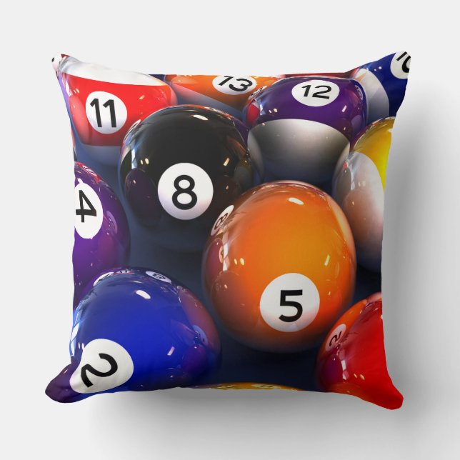 Billiard Poolballen Vierkante Worp Kussen (Voorkant)