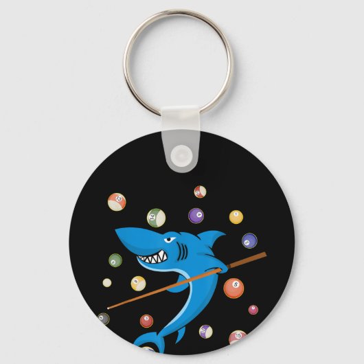 Billiard Shark 8 Ball Player Pool Table Cue Stick Sleutelhanger (Voorkant)