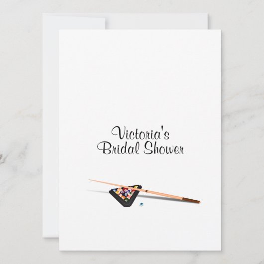 Billiard Thème Bridal Show Invitation (Dos)