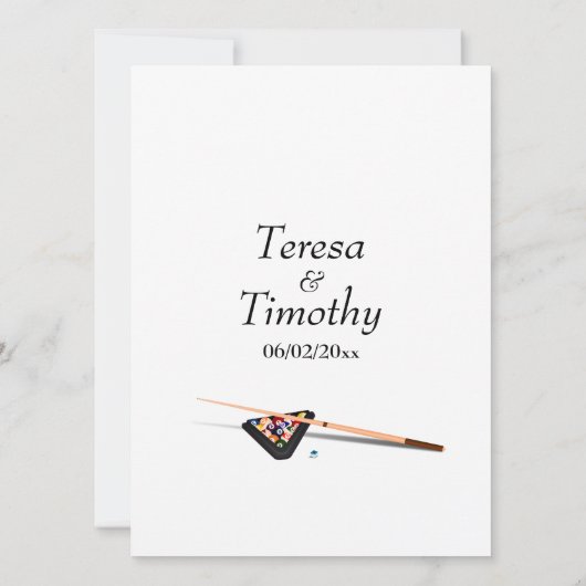 Billiard Thème Faire-part de mariage Mariage blanc (Dos)