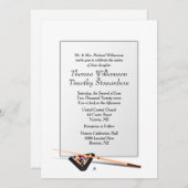 Billiard Thème Faire-part de mariage Mariage blanc (Devant / Derrière)
