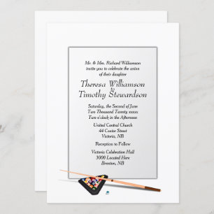 Billiard Thème Faire-part de mariage Mariage blanc