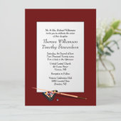 Billiard Theme Weddenschap Deep Red Kaart (Staand voorkant)