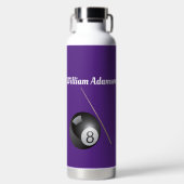 Billiardbal en Keu Personaliseer  Waterfles (Voorkant)