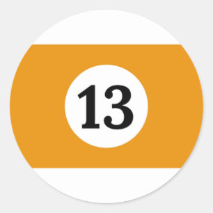 Billiardband Oranje Ball 13 Ronde Sticker