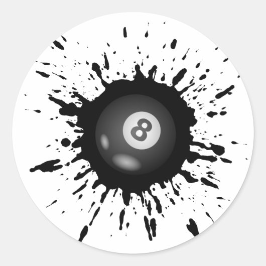 Billiardexplosie Ronde Sticker (Voorkant)