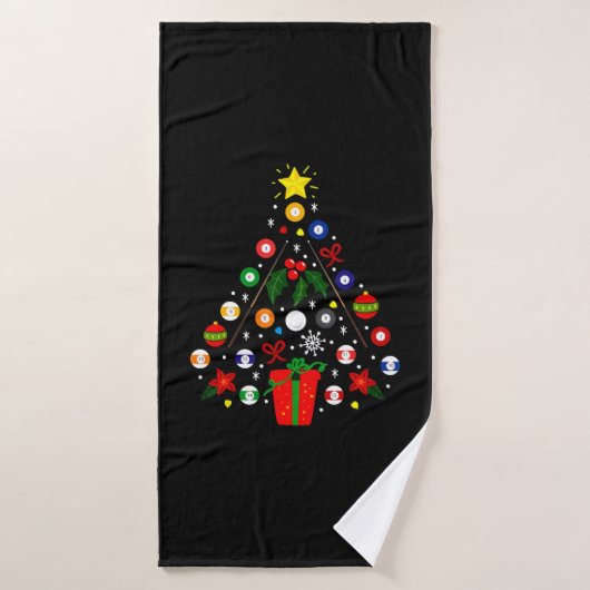 Billiardkerstboom Badhanddoek (Badhanddoek)