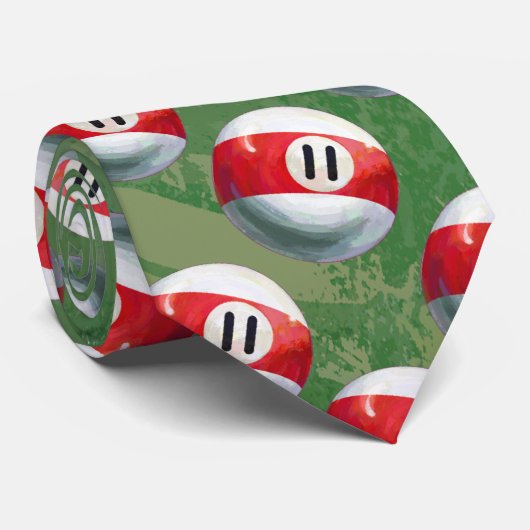 Billiards 11-balpatroon stropdas (Opgerold)