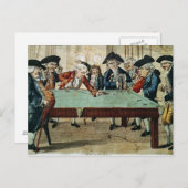 Billiards, 18e eeuw etching door R. Sayer Briefkaart (Voorkant / Achterkant)