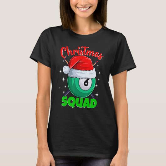 Billiards 6 Ball-kerstviadpool Billia T-shirt (Voorkant)