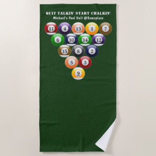 Billiards 8-bits rack met 8-bits ballen game-beeld strandlaken