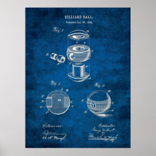 Billiards Ball Patent Art #2 Pool Room Decor Poster