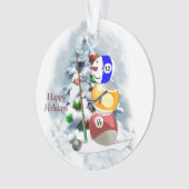 Billiards Ball Snowman Kerstmis Acrylversiering Ornament (voorkant)