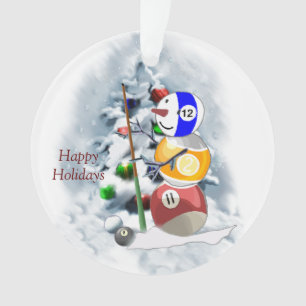 Billiards Ball Snowman Kerstmis Acrylversiering Ornament