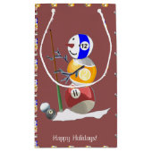 Billiards Ball Snowman Kerstmis Klein Cadeauzakje (Achterkant)