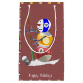 Billiards Ball Snowman Kerstmis Klein Cadeauzakje (Voorkant)