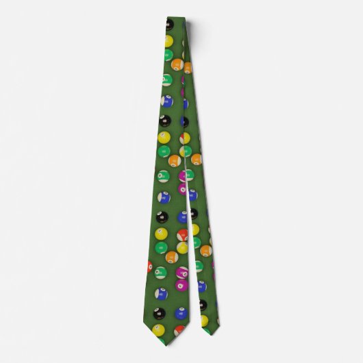 Billiards Balls Pool Table Necktie Stropdas (Voorkant)