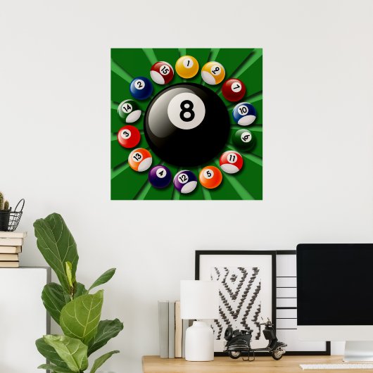 BILLIARDS BALLS POSTER (Bureau à domicile)