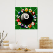 BILLIARDS BALLS POSTER (Cuisine)
