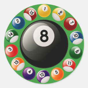 BILLIARDS BALLS RONDE STICKER