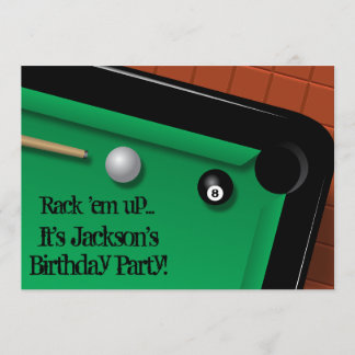 Billiards Birthday Party Kaart