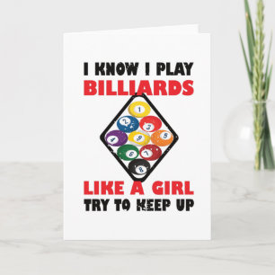 Billiards cadeautjes voor vrouwelijke poolspeelste kaart