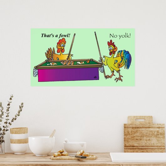 Billiards Chicken Poster (Keuken)