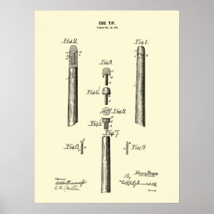 Billiards Cue Patent art print #6