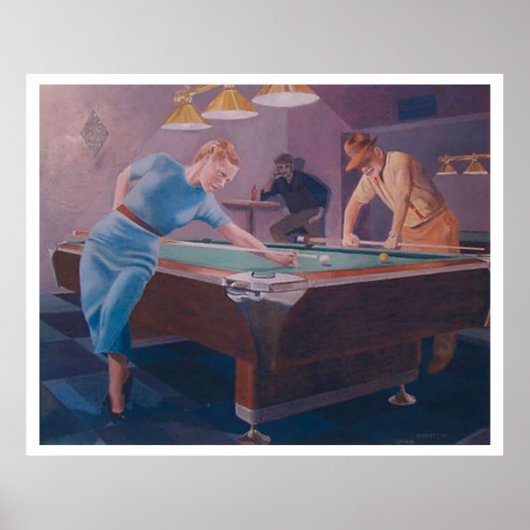 Billiards Dame Poster (Voorkant)