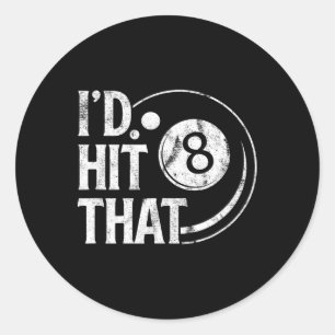Billiards Funny Id Hit dat 8-bladerspoel speelt Ronde Sticker