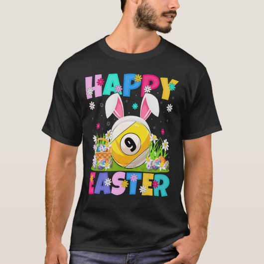 Billiards Happy Paaster Bunny Billiards Pasen T-shirt (Voorkant)
