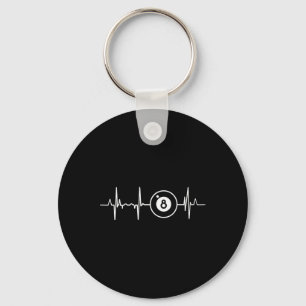 Billiards Heartbeat 8 Ball Heartline Pool Billard Sleutelhanger