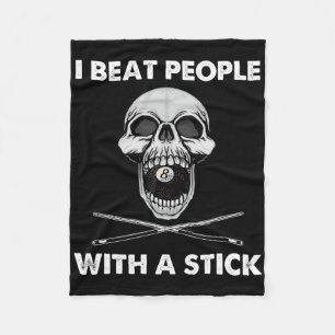 Billiards ik sla mensen met een stick Skull Eightb Fleece Deken