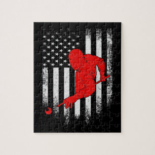 Billiards Lover   Amerikaanse vlag Billiards Gift Legpuzzel