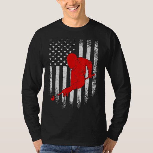Billiards Lover | Amerikaanse vlag Billiards Gift T-shirt (Voorkant)