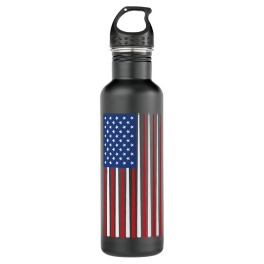 Billiards Player USA American Flag Pool Sticks Cue Waterfles (Voorkant)