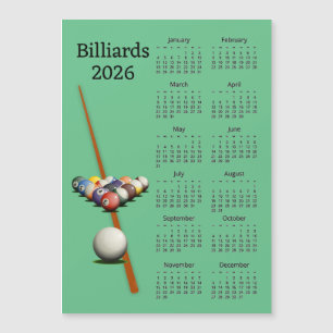 Billiards Pool 2026 Agenda Magnetische Kaart