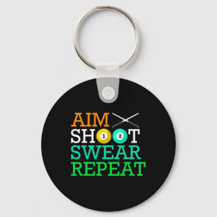 Billiards Pool Aim Shoot Swear Repo Sleutelhanger