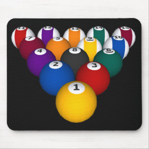 Billiards / Pool Balls - Custom Mousepad Muismat