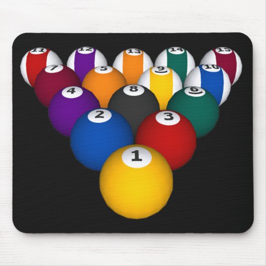 Billiards / Pool Balls - Custom Mousepad Muismat (Voorkant)