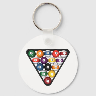 Billiards / Pool Balls gerold: Sleutelhanger