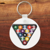 Billiards / Pool Balls met valschaduw: Sleutelhanger (Voorkant)