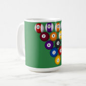 Billiards/Pool Balls: personaliseerbare mok (Voorkant links)