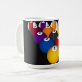 Billiards/Pool Balls: personaliseerbare mok (Voorkant links)