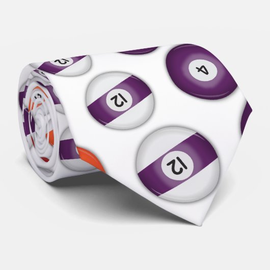 Billiards / Pool Balls Vortex: Necktie / Stropdas (Opgerold)