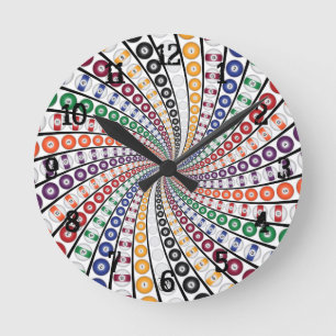 Billiards/Pool Balls: Wandklok Ronde Klok