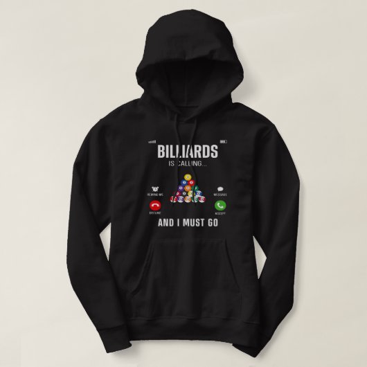 Billiards Pool Player Ball 8 Ball  Dit is Hoodie (Design voorkant)