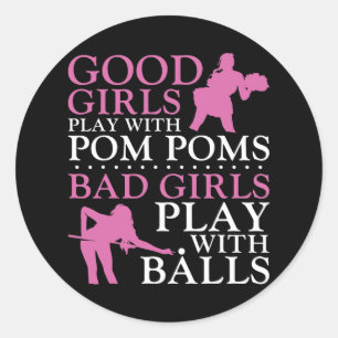 Billiards Pool Player Ball Girl Good Girls Play Wi Ronde Sticker