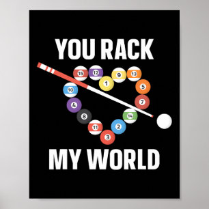 Billiards Pool Player Ball Pun Heart Valentijns Da Poster