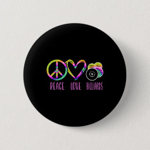 Billiards Pool Player Ball Tie Dye Girl Retro Vint Ronde Button 5,7 Cm